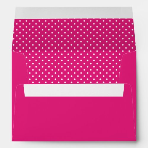 White and Hot Pink Polka Dot Pattern  Envelope