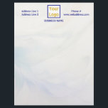 White and Icy Blue Smoke Letterhead<br><div class="desc">A smokey or marbled pattern in white and icy blue makes this letterhead modern.  Use your logo or brand to make it uniquely yours.</div>