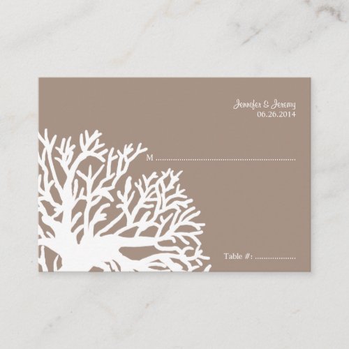 White and Ivory Tropical Fish Seating Card Business Card Templates