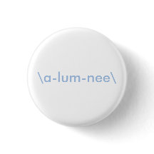 White and Light Blue Alumnae Button