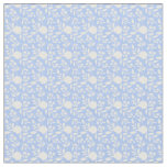 White and Light Blue Floral Fabric