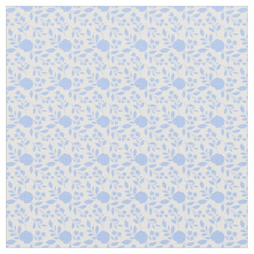 White And Light Blue Floral Fabric