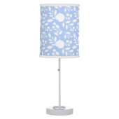 White and Light Blue Floral Table Lamp (Front)