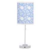 White and Light Blue Floral Table Lamp (Back)