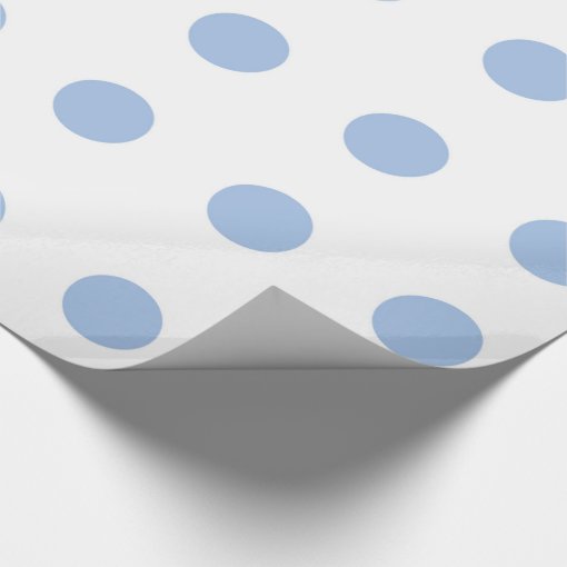 White and Light Blue Polka Dot Wrapping Paper | Zazzle