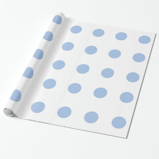 White and Light Blue Polka Dot Wrapping Paper