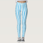 Marshall Islands Flag Colors Vertical Striped Leggings