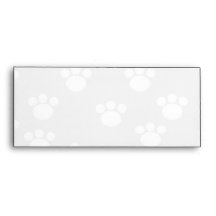 White and Light Gray Paw Print Pattern. Envelopes