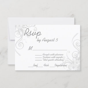 White and Light Gray RSVP With Menu Choice