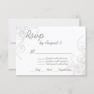 White and Light Gray RSVP With Menu Choice