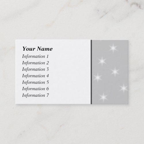 White and Light Gray Star Pattern. Business Card