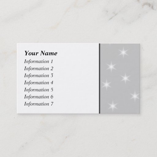 Customizable White and Light Gray Star Pattern. Business Card