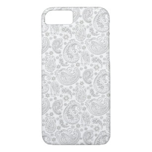 White And Light-Gray Vintage Paisley Pattern iPhone 8/7 Case
