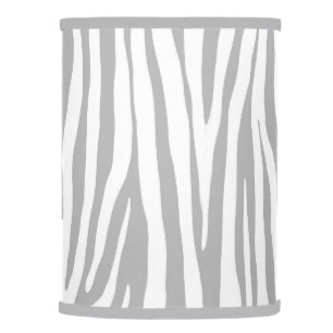 White and light grey zebra pattern, modern design  lamp shade