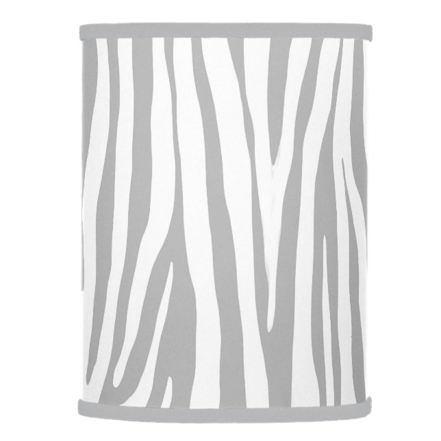 White and light grey zebra pattern, modern design  lamp shade (Right)