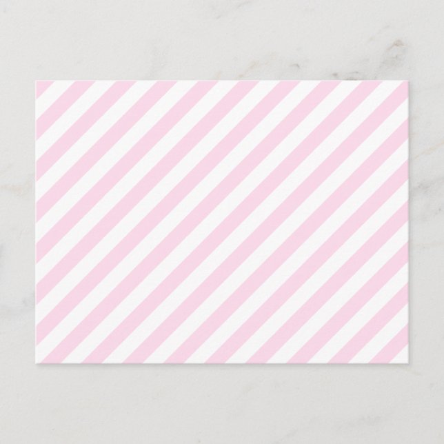 White and Light Pink Stripes. Postcard (Front)