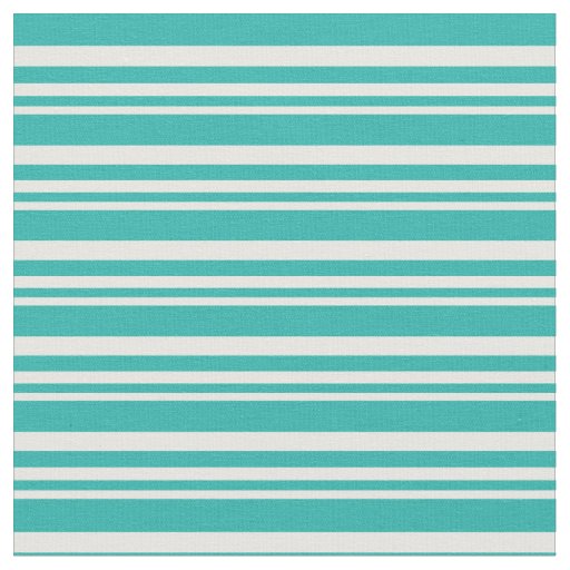 White and Light Sea Green Stripes Fabric