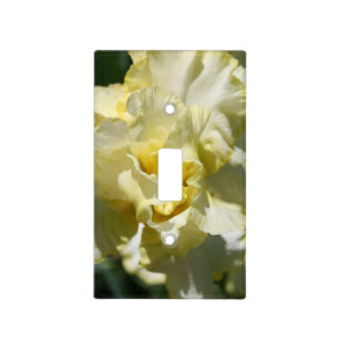 White and Light Yellow Iris Flower Switch Cover