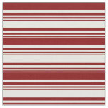 [ Thumbnail: White and Maroon Colored Lines Fabric ]