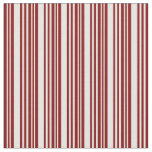 [ Thumbnail: White and Maroon Colored Pattern of Stripes Fabric ]
