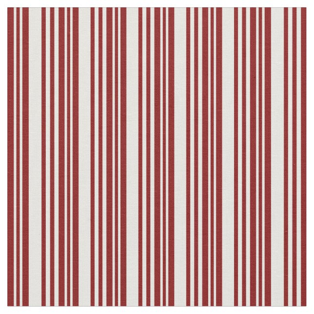 White and Maroon Colored Pattern of Stripes Fabric (Close Up)