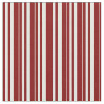 [ Thumbnail: White and Maroon Colored Striped/Lined Pattern Fabric ]