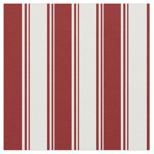 White and Maroon Colored Stripes Fabric
