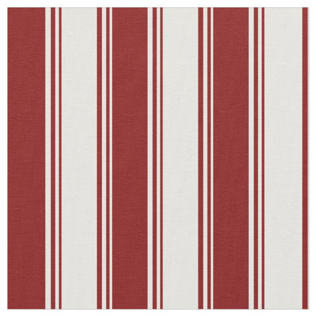 White and Maroon Colored Stripes Fabric (Close Up)