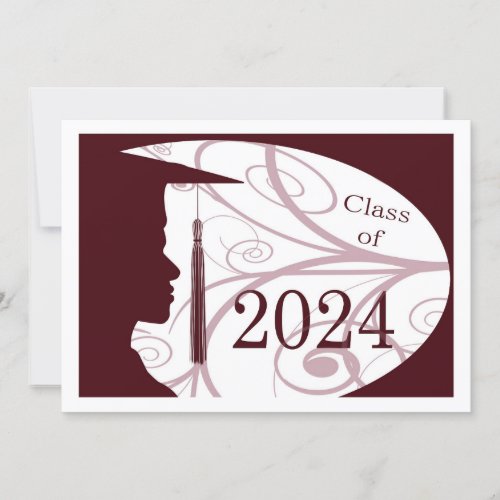 White and Maroon Man Silhouette 2024 Card