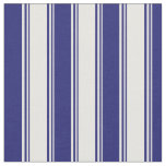 [ Thumbnail: White and Midnight Blue Colored Pattern Fabric ]