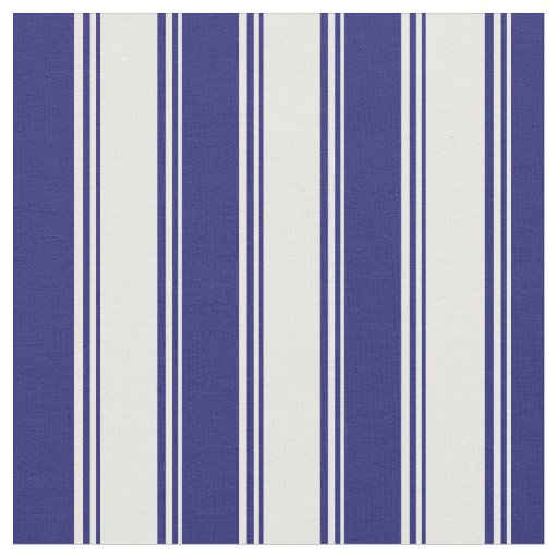 White and Midnight Blue Colored Pattern Fabric