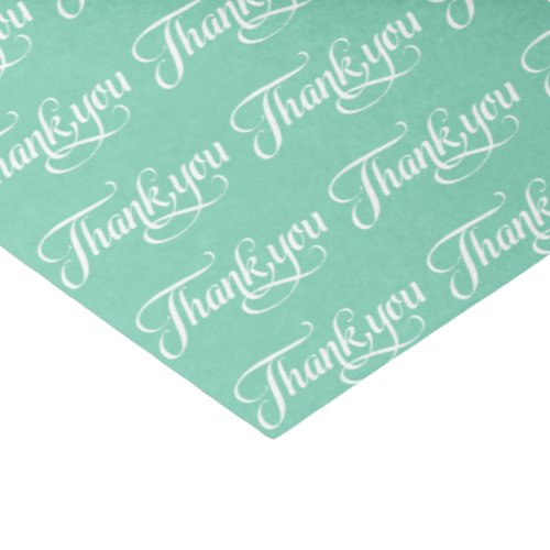 White And Mint_Green Thank You Pattern Tissue Paper