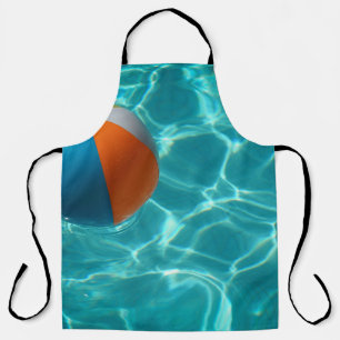 White and multicolored beach ball apron