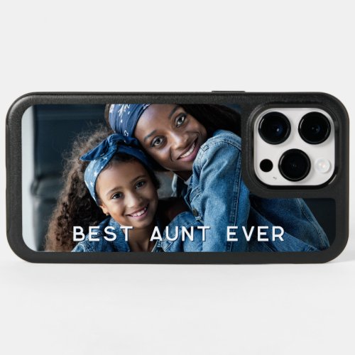 White and Navy Blue Best Aunt Ever Photo OtterBox iPhone 14 Pro Max Case