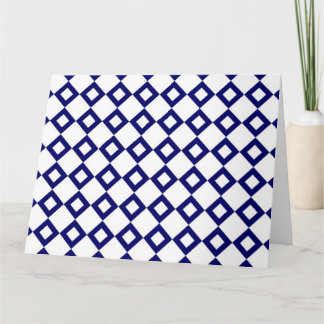 White and Navy Diamond Pattern Card