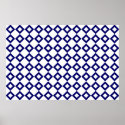 White and Navy Diamond Pattern