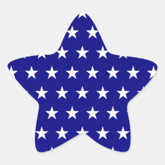 White and Navy Star Pattern Star Sticker