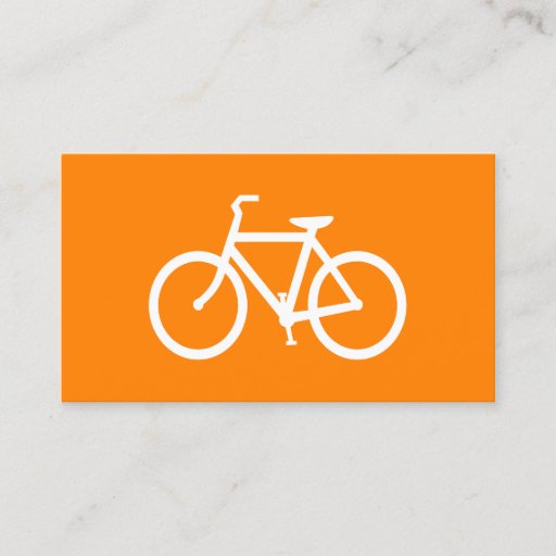 Customizable White and Orange Bike Business Card
