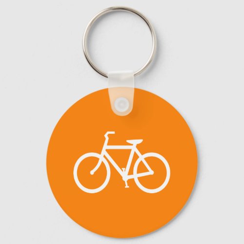 White and Orange Bike Keychain