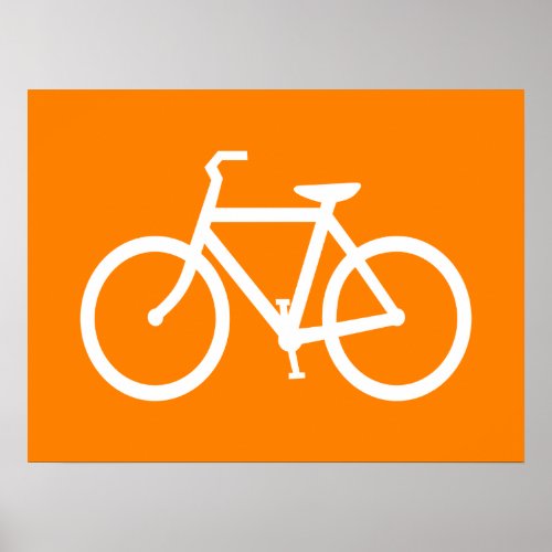 White and Orange Bike Poster