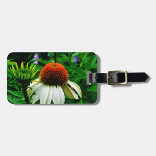 White and Orange ConeFlowers Luggage Tag