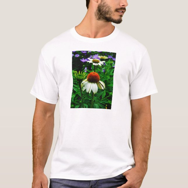 White and Orange ConeFlowers T-Shirt (Front)