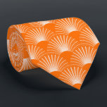 White and Orange Floral Art Deco Pattern Neck Tie<br><div class="desc">Elegant and modern abstract floral art deco pattern in white and trendy orange,  perfect for adding a touch of sophistication to any necktie for all occasions.</div>