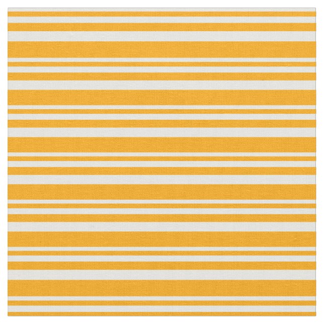 White and Orange Lines Pattern Fabric (Close Up)