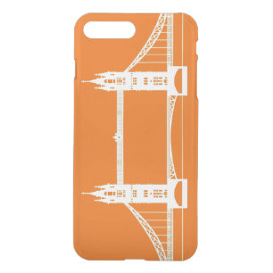 White and Orange London Bridge Silhouette iPhone 8 Plus/7 Plus Case