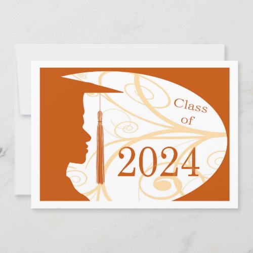 White and Orange Man Silhouette 2024 Card