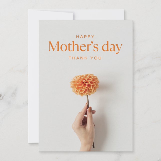 White and orange minimalistic card (Front)