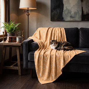white and orange Musical Fleece Blanket