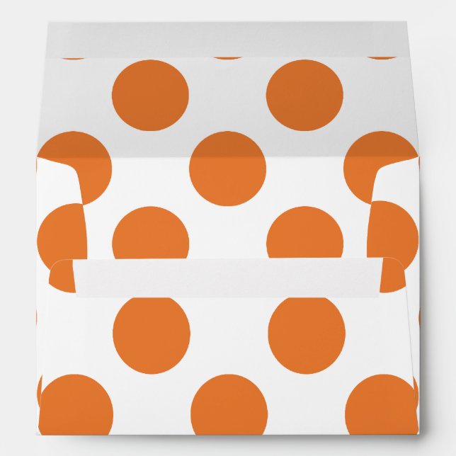 White and Orange Polka Dot Envelope (Back (Bottom))