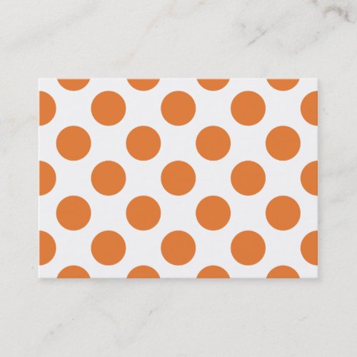 White and Orange Polka Dots Business Card